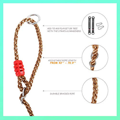 RedSwing Plastic Swing Seat with Rope, Kids Tree Swing Seat, Swing Set Accessories, Great for Outdoor Indoor, Tree, Swing Set, Playground, Blue