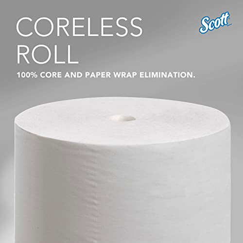 Scott Kimberly-Clark 4007 Essential Coreless High-Capacity Standard Roll Toilet Paper, 2-Ply, White, Pack of 36,000