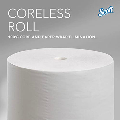 Scott Kimberly-Clark 4007 Essential Coreless High-Capacity Standard Roll Toilet Paper, 2-Ply, White, Pack of 36,000