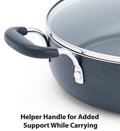 T-fal Specialty Nonstick Saute Pan with Glass Lid 5 Quart Oven Broiler Safe 350F Cookware, Pots and Pans, Dishwasher Safe Black