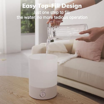 YOGIN Humidifiers for Bedroom Large room,Top fill 2.5L Ultrasonic cool mist Humidifiers for Baby Nursery and Plants,Up to 24 Hours of Operation, Auto Shut Off, 24dB Quiet,Night Light (Hu-02A-XNLit)