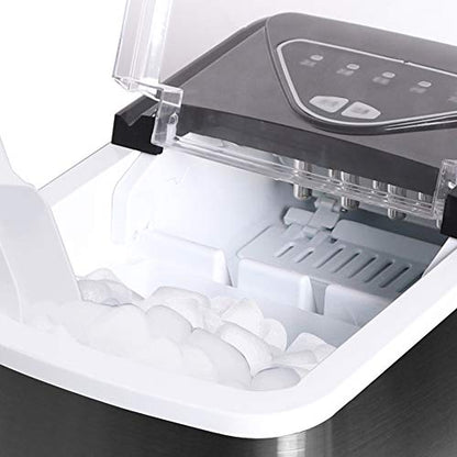 Frigidaire EFIC123-SSBLACK Compact Countertop Ice Maker, 26lbs of Ice per day, Black Stainless