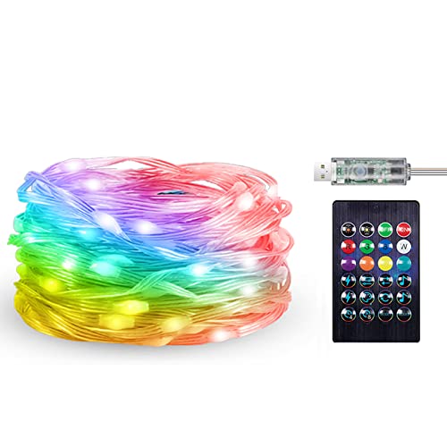 LUXONIC USB Powered Fairy Lights Color Changing,33FT 100 LED RGB String Lights,Smart App and Remote Control,IP44 Waterproof,Ideal for Bedroom Party Festival Indoor Outdoor Decor