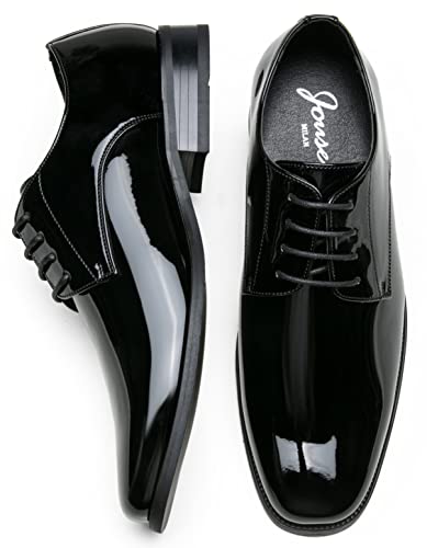 Jousen Mens Dress Shoes Formal Business Oxford Shoes for Men Tuxedo Dress Shoes for Men (AMY9051A Black 10)