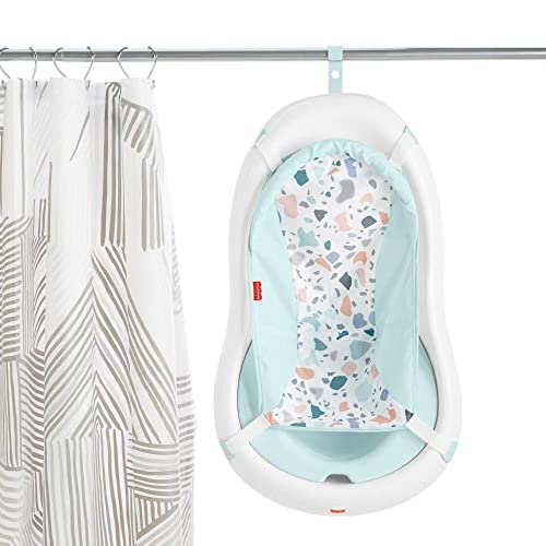 Fisher-Price Baby to Toddler Bath 4-In-1 Sling ‘N Seat Tub with Removable Infant Support and 2 Toys, Pacific Pebble