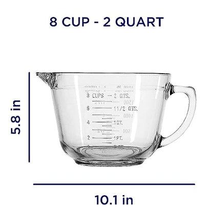 Anchor Hocking Batter Bowl, 2 Quart Glass Mixing Bowl, Non-Lidded