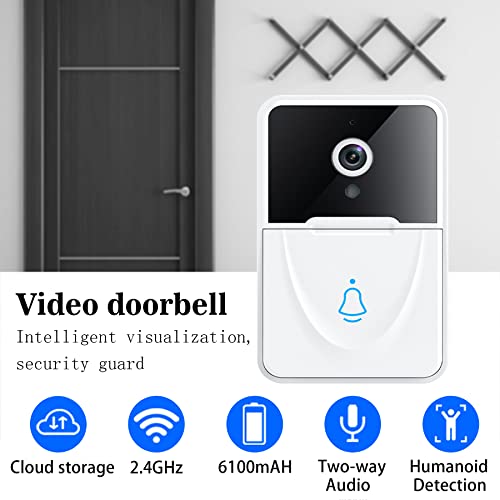 Smart Video Doorbell Camera Doorbell Wireless with Chime Night Vision Cloud Storage for Home Apartment Office Room