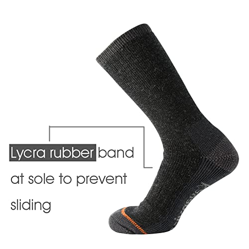 KAVANYISO Men's Merino Wool Hiking Socks Breathable Athletic Crew Thicken