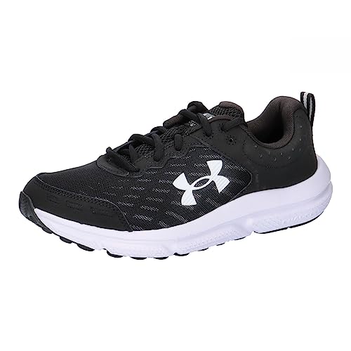 Under Armour Men's Charged Assert 10 Running Shoe, (001) Black/Black/White, 10.5