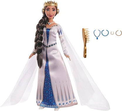 Mattel Disney Wish Queen Amaya of Rosas Fashion Doll, Posable Doll in Removable Outfit & Shoes with Accessories