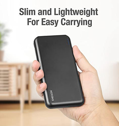 ENEGON 2-Pack Portable Charger Power Bank 10000mAh, The Phone Charger Battery with USB C Input and Dual USB Output for iPhone 14, iPad, Galaxy S22, Pixel, Tablets and etc