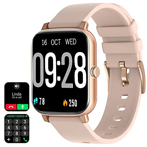Smart Watch with Call Receive/Dial for Android Phones and iPhone Compatible,Waterproof Fitness Watch with Heart Rate SpO2 Sleep Tracker Voice Control Sport Smartwatch for Women Men