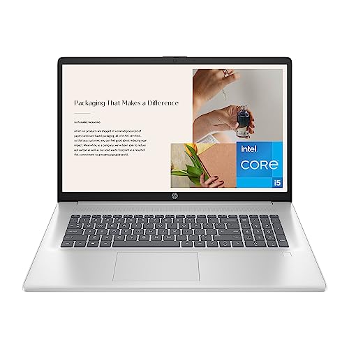 HP 17.3-inch Laptop, 11th Generation Intel Core i5-1135G7, Intel Iris Xe Graphics, 8 GB RAM, 512 GB SSD, Windows 11 Home (17.3-cn0026nr,Natural Silver)