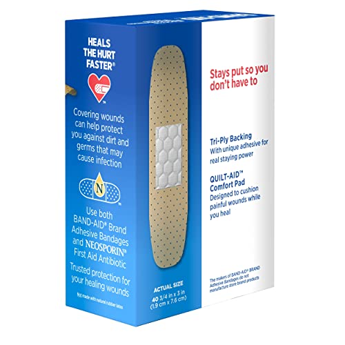 Band-Aid Brand Tru-Stay Sheer Strips Adhesive Bandages for First Aid and Wound Care, All One Size, 40 ct
