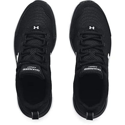 Under Armour mens Charged Assert 9 Running Shoe, Black/White, 9.5 US