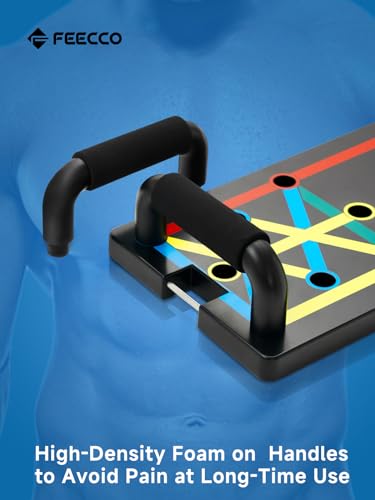 FEECCO Push Up Board, Foldable Design with Soft Handles, for All Body Sizes