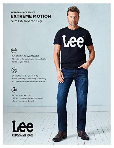 Lee Men's Extreme Motion Slim Straight Jean Black 30W x 30L