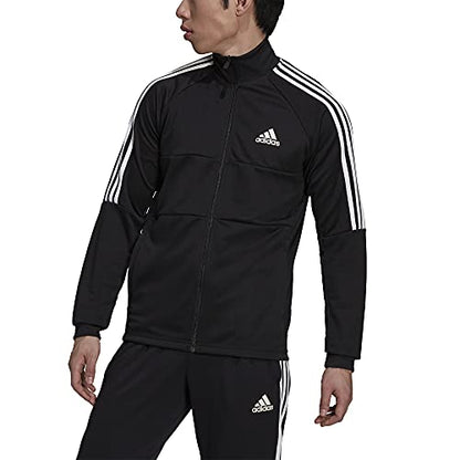 adidas Men's AEROREADY Sereno Cut 3-Stripes Slim Track Top, Black/White, Small