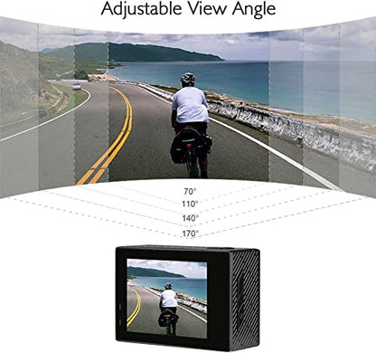 AKASO Brave 4 4K 20MP WiFi Action Camera Ultra HD with EIS 30m Waterproof Camera Remote Control 5X Zoom Underwater Camcorder with 2 Batteries and Helmet Accessories Kit Support External Microphone