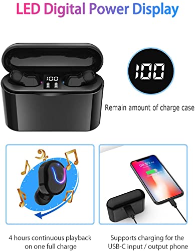 GPEESTRAC True Wireless Earbuds, Bluetooth 5.0 Headphone, in-Ear Button Control Hi-Fi Stereo Sound IPX5 Waterproof M2DNEW501