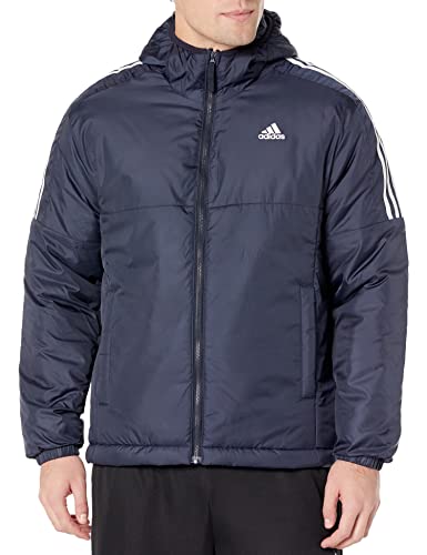 adidas Men's Essentials Insulated Hooded Jacket, Ink, Medium