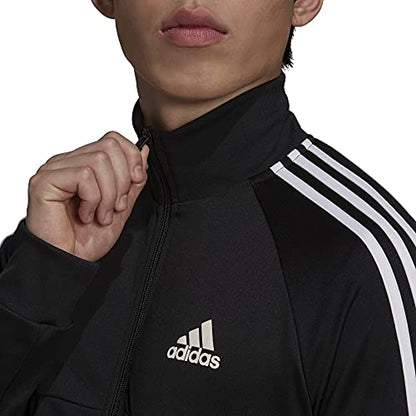 adidas Men's AEROREADY Sereno Cut 3-Stripes Slim Track Top, Black/White, Small