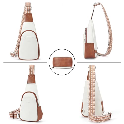 CLUCI Small Sling Bag for Women Crossbody, Faux Leather Fashion Waist Packs with Guitar Strap, Women's Fanny Packs
