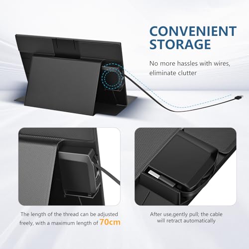 G-STORY 14" Portable Dual Monitor for Laptop Screen Extender 1080P Full HD One USB-A Cable Connect for 11.6-16Inch Laptop Portable Workstation(Dual Screen)