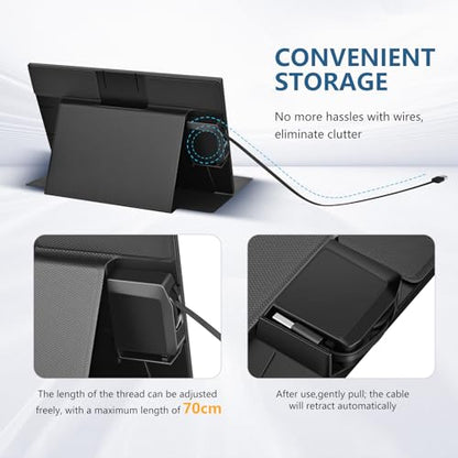 G-STORY 14" Portable Dual Monitor for Laptop Screen Extender 1080P Full HD One USB-A Cable Connect for 11.6-16Inch Laptop Portable Workstation(Dual Screen)