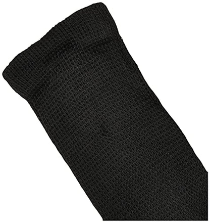 MediPEDS Men's Extra Wide Non-Binding Top Crew Socks with Coolmax Fiber 8 Pairs, Black, Shoe Size: 12-15