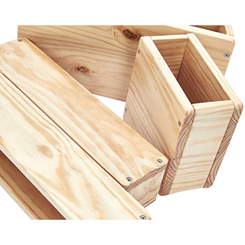 Amazon Basics Over-Sized Hollow Wooden Building Block Set for Kids, Natural, 20-Piece Set