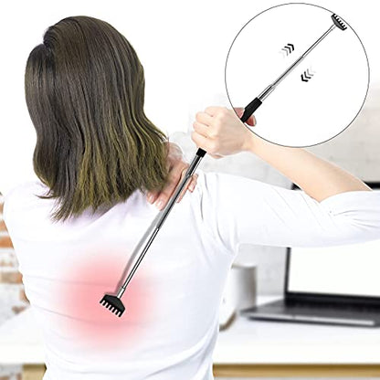 Yexixsr Back Scratcher Extendable Portable Back Massager for Men Women Kids Adults, Telescopic Back Scratching Tool with Rubber Handles, 3 Pack