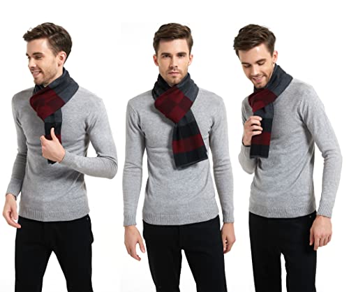 LanHong Men Winter Cashmere Scarf Wool Soft Warm Knitted Casual Scarves for Men