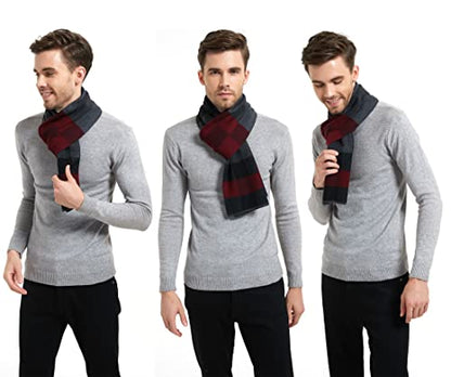 LanHong Men Winter Cashmere Scarf Wool Soft Warm Knitted Casual Scarves for Men