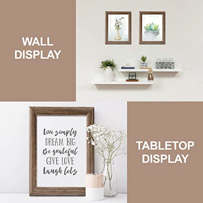 4x6 Picture Frames Rustic with High Definition Glass, Distressed Farmhouse Picture Frame for Wall or Tabletop Display, Photo Frames, Set of 6