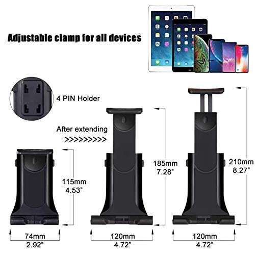 NeotrixQI Cup Holder Tablet Mount, 2-in-1 Tablet and Smartphone Adjustable Swing Cradle with Extended Cup Car Mount Holder Compatible with Apple iPad iPhone Samsung Galaxy Z Fold 3
