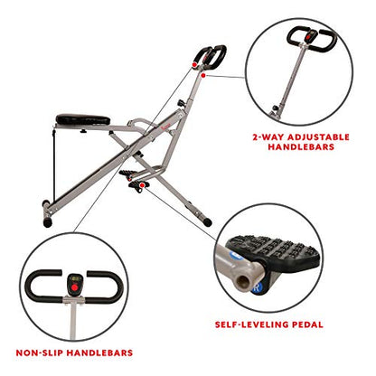 Sunny Health & Fitness Squat Assist Row-N-Ride™ Trainer for Glutes Workout with Online Training Video