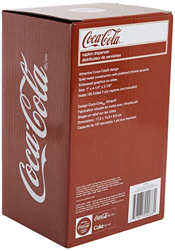 TableCraft Coca-Cola CC342 Drink Coca-Cola Napkin Dispenser,Red,Small
