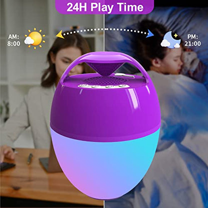 LanSuper Bluetooth Speakers with Colorful Lights,Pool Speaker IP68 Waterproof Floating Speaker for Pool,Built-in Mic,Crystal Clear Sound Speakers Bluetooth Wireless 85ft Range Hot Tub Speakers