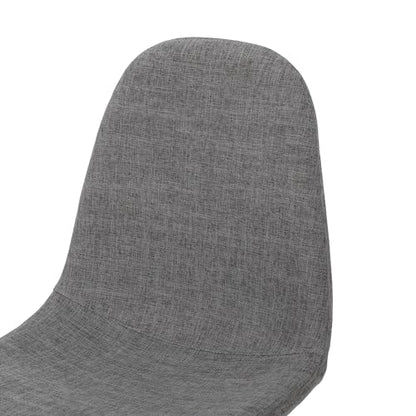 Christopher Knight Home Raina Mid-Century Modern Fabric Dining Chairs with Wood Finished Metal Legs, 2-Pcs Set, Light Grey / Dark Brown