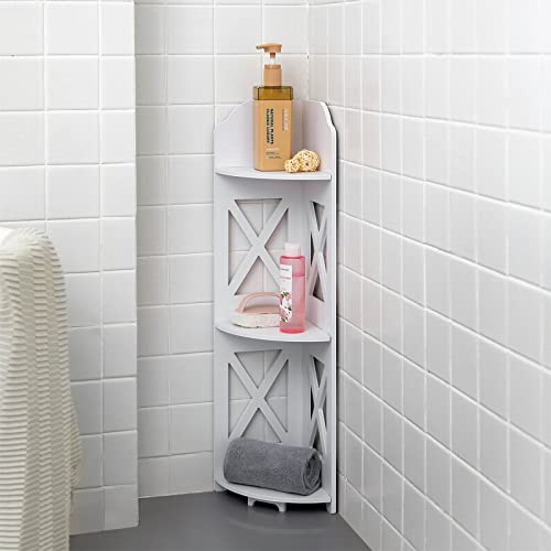 TuoxinEM Corner Shelves Stand Great for Small Space,Toilet Paper Stand for Bathroom Organizer,Waterproof Stand Fit for Toilet Paper Holder Storage, White