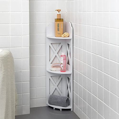 TuoxinEM Corner Shelves Stand Great for Small Space,Toilet Paper Stand for Bathroom Organizer,Waterproof Stand Fit for Toilet Paper Holder Storage, White