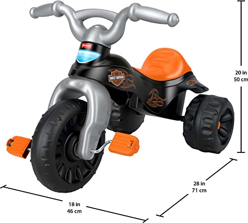 Fisher-Price Harley-Davidson Toddler Tricycle Tough Trike Bike with Handlebar Grips and Storage for Kids [Amazon Exclusive]