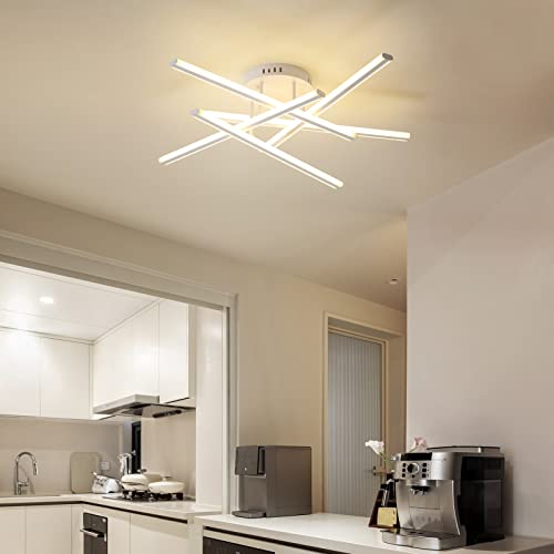 YEEZONE LED Ceiling Light, Modern LED Flush Mount Light, with Memory Remote Control Dimmable 3000K-6500K for Dining Room, Living Room, Kitchen, Bedroom, Office (White)