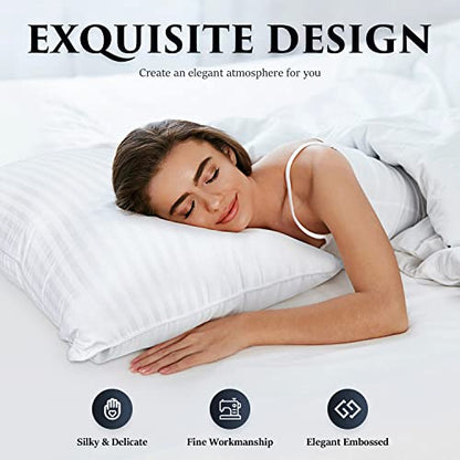 COZSINOOR Bed Pillows for Sleeping Queen Size Set of 2, Hotel Quality Cooling Down Alternative Microfiber Filled for Back Stomach Side Sleepers for Adults Neck Support Pillow Breathable Skin-Friendly