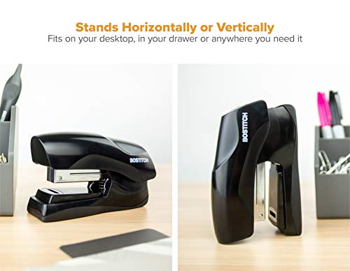 Bostitch Office Heavy Duty Stapler, 40 Sheet Capacity, No Jam, Half Strip, Fits into the Palm of Your Hand, For Classroom, Office or Desk, Black, 3-Pack