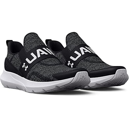 Under Armour Baby Boys Infant Surge 3 Slip On Running Shoe, (001) Black/Black/White, 5