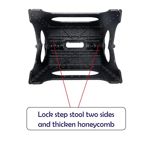 Fisiei Step Stool,Step stools for Adults,Folding Step Stool,Folding Stool,Foldable Stool,Small Step Stool for Kitchen,Bathroom,Living Room,Bedroom, Office, etc. (Black 13inch)
