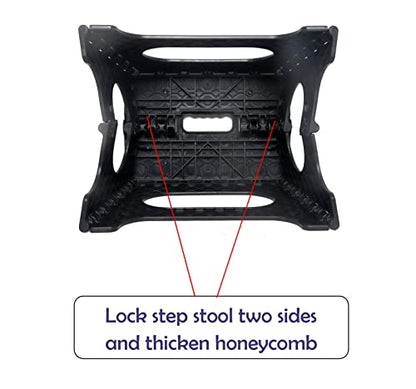 Fisiei Step Stool,Step stools for Adults,Folding Step Stool,Folding Stool,Foldable Stool,Small Step Stool for Kitchen,Bathroom,Living Room,Bedroom, Office, etc. (Black 13inch)