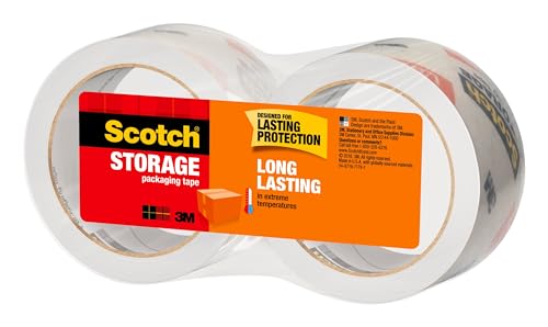 UPDATE: DEAD! Scotch Long Lasting Storage Packaging Tape, 1.88" x 54.6 yd, Designed for Storage and Packing, Stays Sealed in Weather Extremes, 3" Core, Clear, 2 Rolls (3650-2)